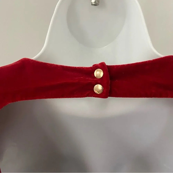 NWT & Other Stories Red Velvet A-Line Open Back Mini Party Dress size 2 - Picture 7 of 9